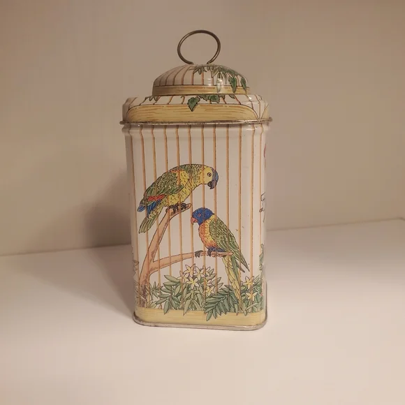 Bird Cage Vintage Toucan Macaw Parrot Tin - Picture 3 of 9